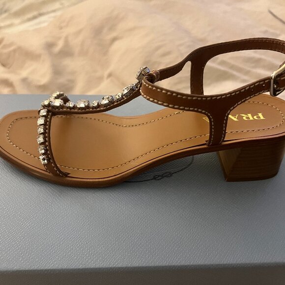 Prada Crystal Embellished Summer Sandals - Picture 1 of 5